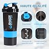 Bouteille Shaker XTKS - Gobelet à protéines avec compartiments de rangement - Blue