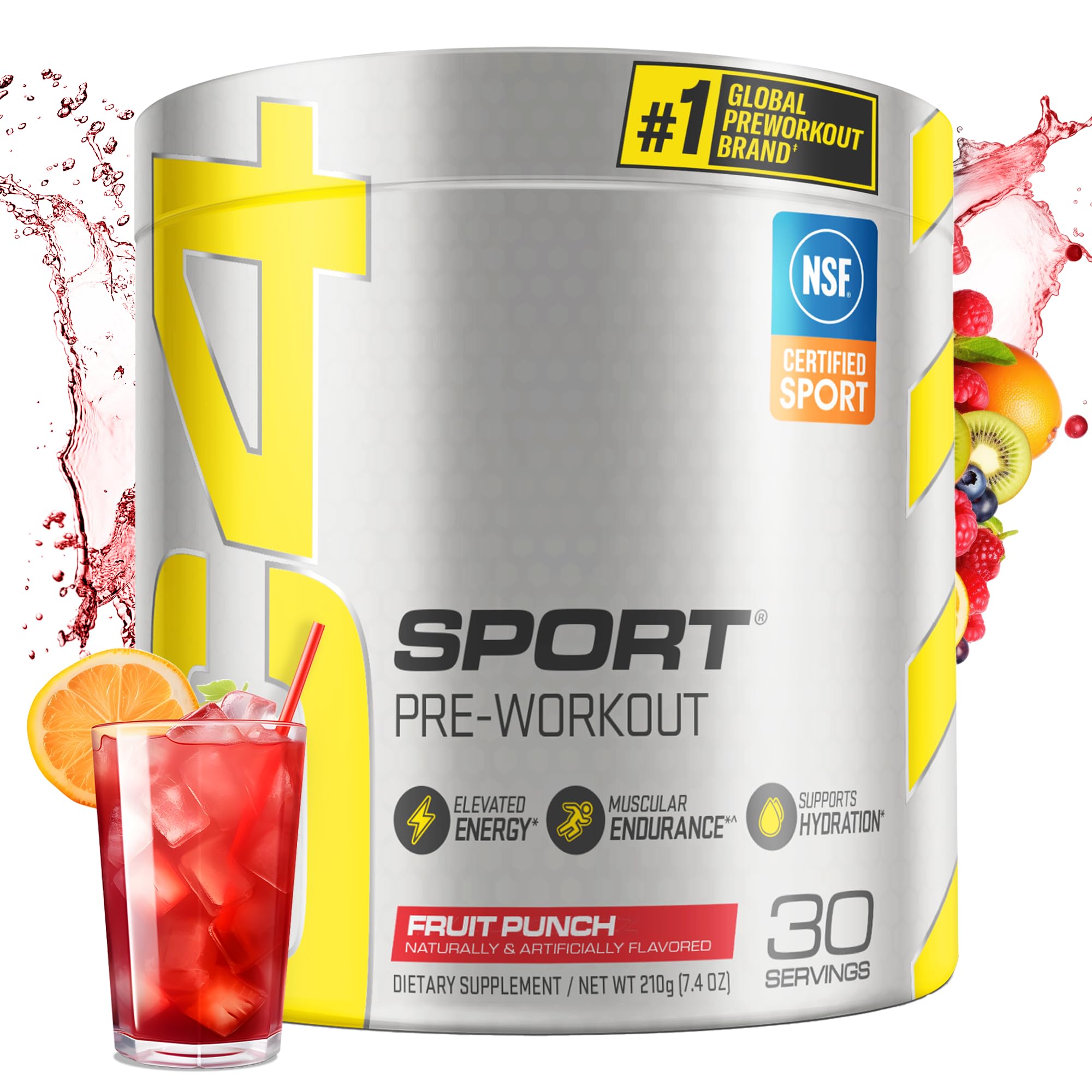 Cellucor C4 Sport Poudre Pré-entraînement Punch aux Fruits - Certifié NSF pour le Sport | 30 Portions l’emballage