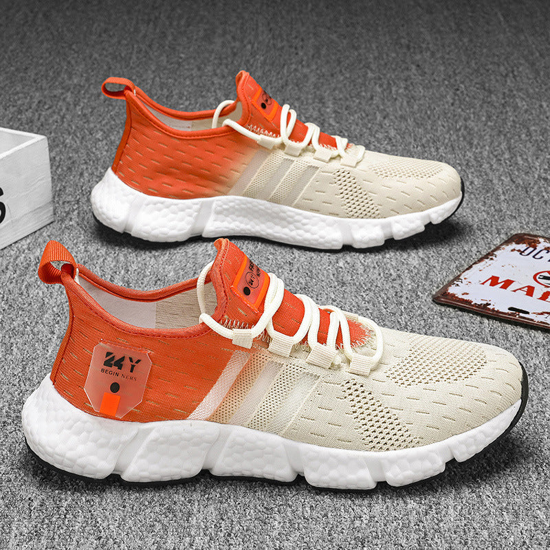 Chaussures de course légères pour hommes été-automne - Vente en gros - 20259 Flyknit rice Orange (upgraded version) / 41