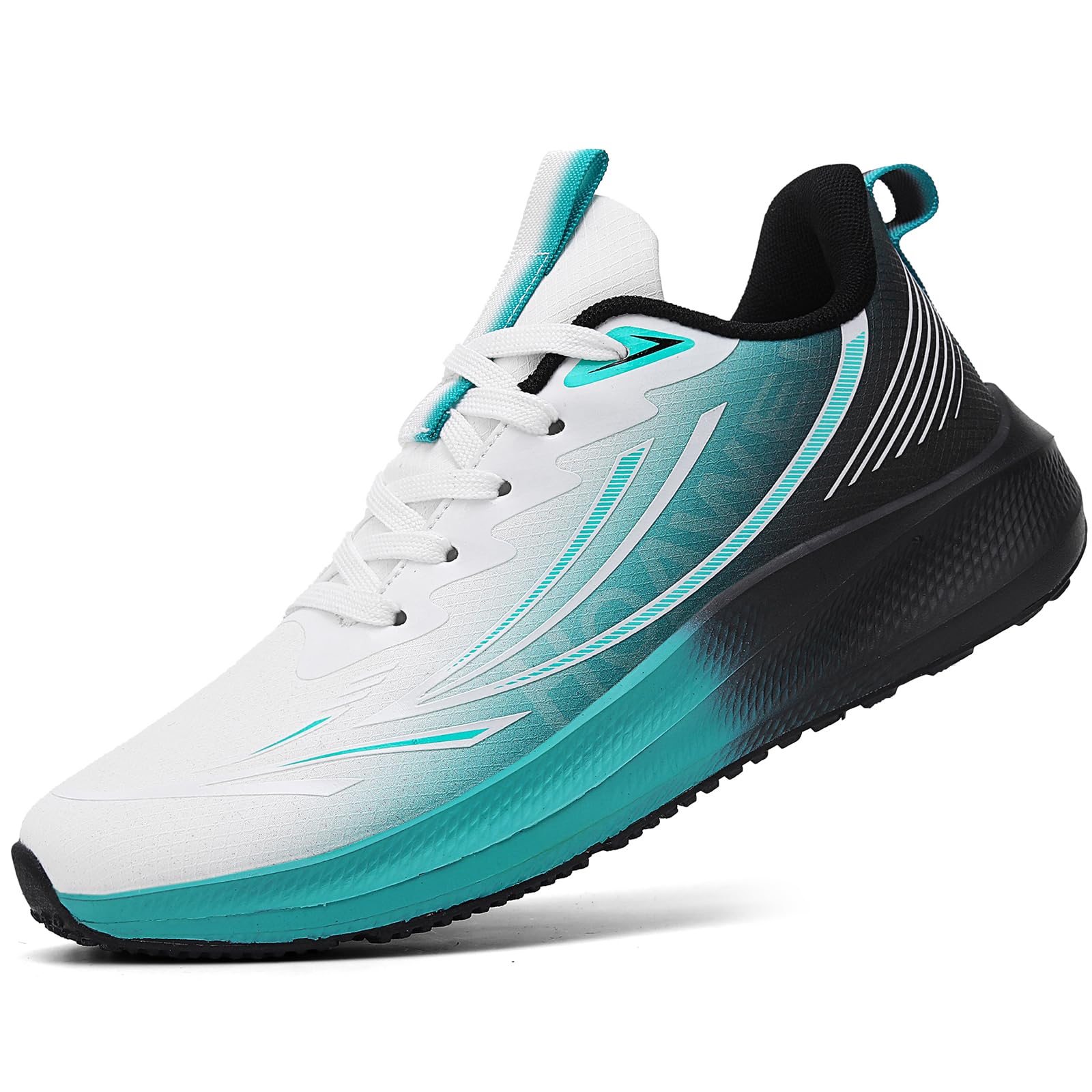 Chaussures Running Homme ARTOPEAK – Légères Respirantes & Amorties - White/Black Mint / 45 - Chaussures Sport