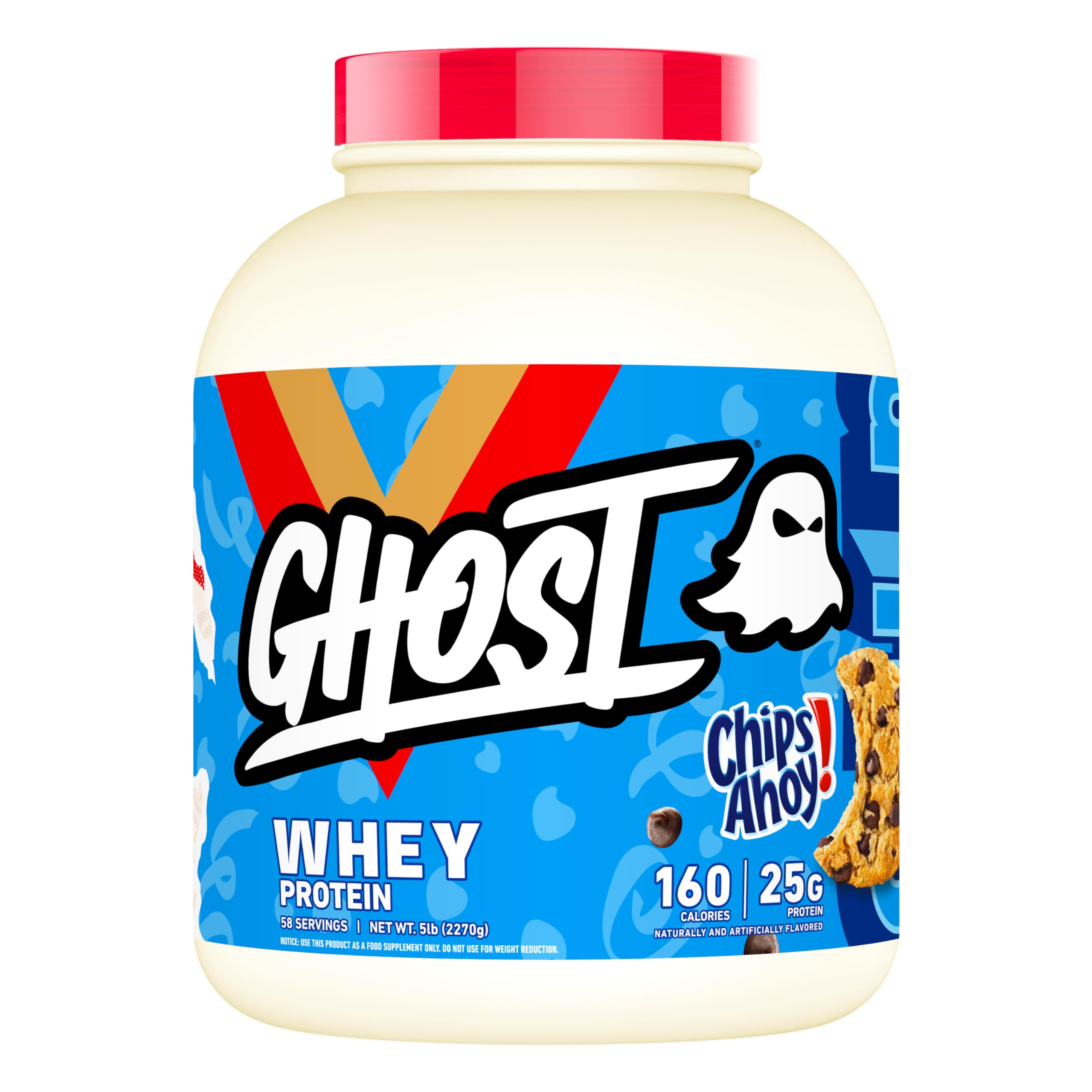 GHOST Whey Chips Ahoy Protein Blend - 5LB 25G per Serving - Chips Ahoy! 5LB / Pack of 1