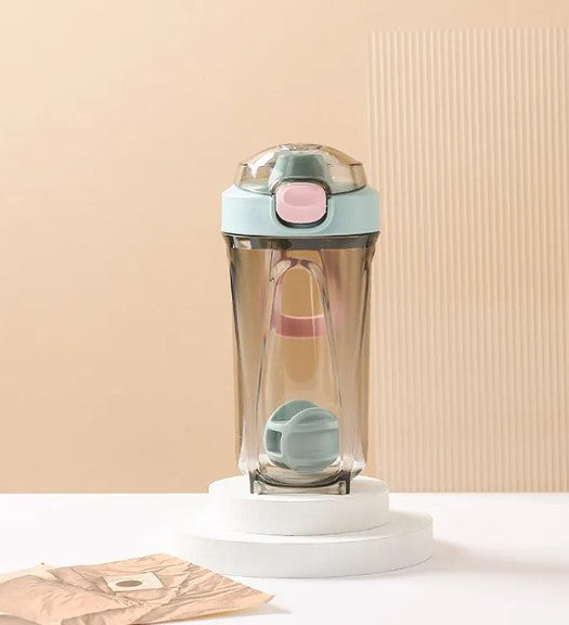 Gobelet de Fitness Portatif à Grande Capacité avec Couvercle à Ressort - Sky Blue (500ml) / 500ml