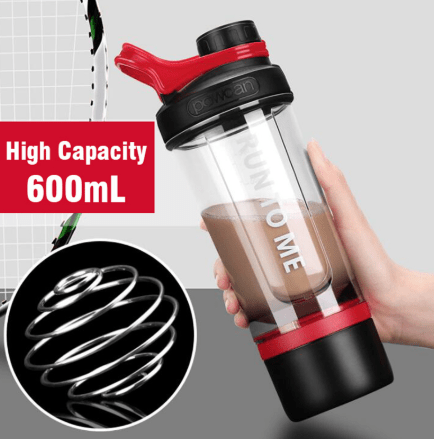 Gourde Shaker pour Fitness avec Bille Mélangeuse - Bouteille Portable