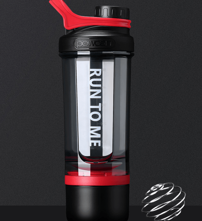 Gourde Shaker pour Fitness avec Bille Mélangeuse - Bouteille Portable - Black
