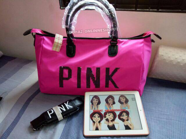 Large Capacity Fitness Sports Bag - Dark pink sequins / 27Inch