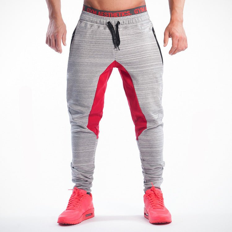 Pantalons de jogging de fitness à jambes fuselées - Grey red / XL