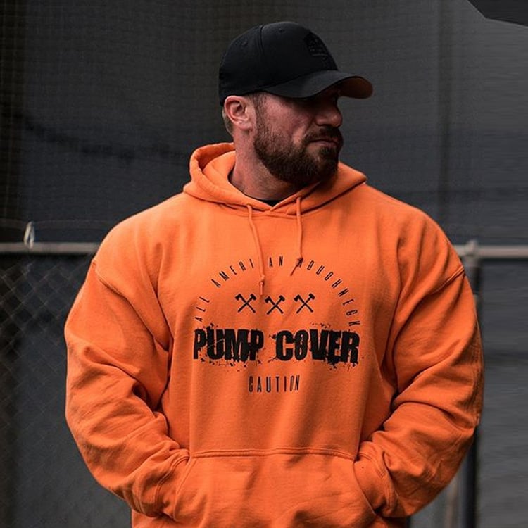 Pull à Capuche pour Homme Fitness et Course - Orange / L