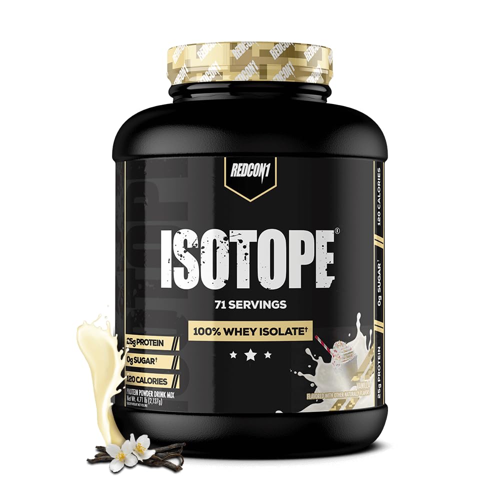 REDCON1 Isotope 100% Whey Isolate Vanille - Poudre de protéines de lactosérum compatible avec le régime cétogène