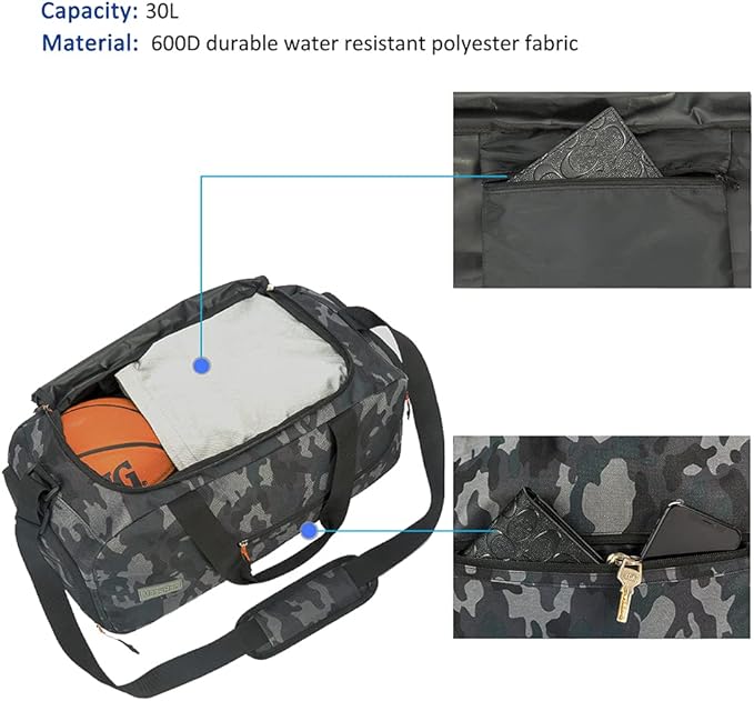 Sac de Sport MarsBro – Camouflage Compartiment Chaussures & Résistant à l’Eau - Camouflage - Sacs & Accessoires