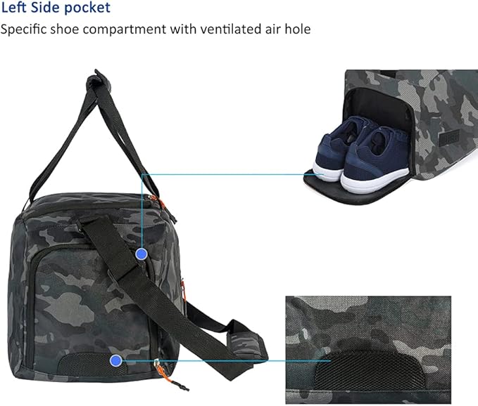 Sac de Sport MarsBro – Camouflage Compartiment Chaussures & Résistant à l’Eau - Camouflage - Sacs & Accessoires