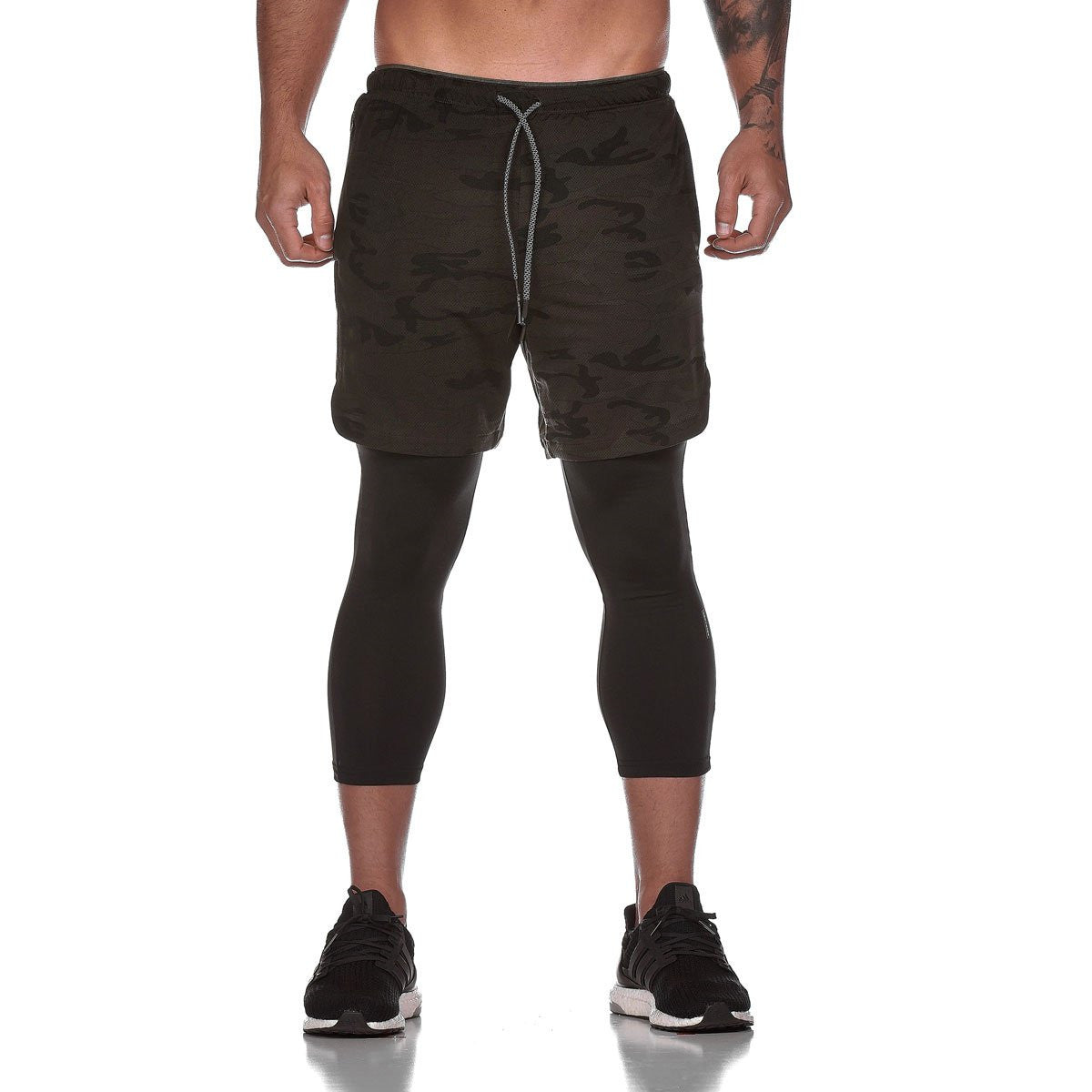 Shorts de Fitness à Double Couche Séchage Rapide - black / XXL