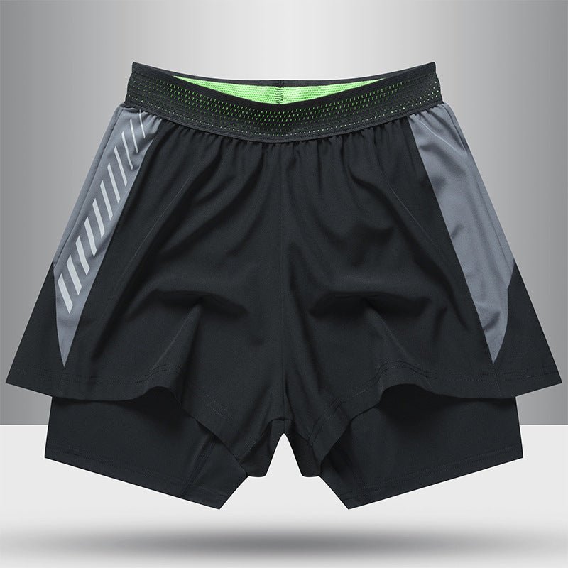 Shorts de Fitness Doublés Anti-Éblouissement pour Hommes - Black / M