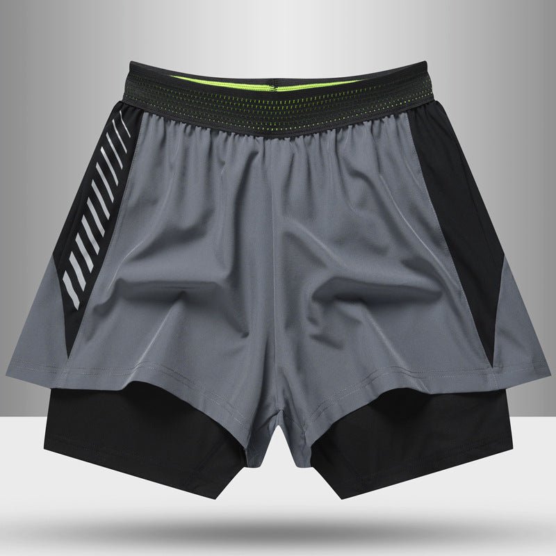 Shorts de Fitness Doublés Anti-Éblouissement pour Hommes - Grey / M