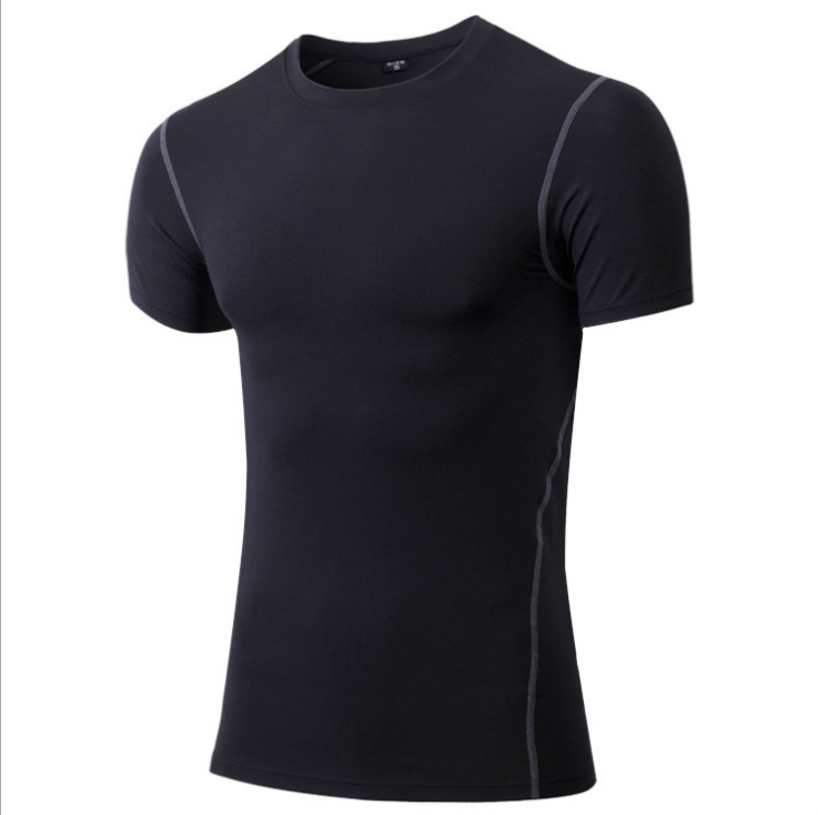T-shirt de Compression Athlétique à Manches Courtes pour Fitness - Black / S