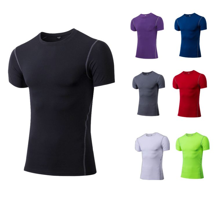 T-shirt de Compression Athlétique à Manches Courtes pour Fitness