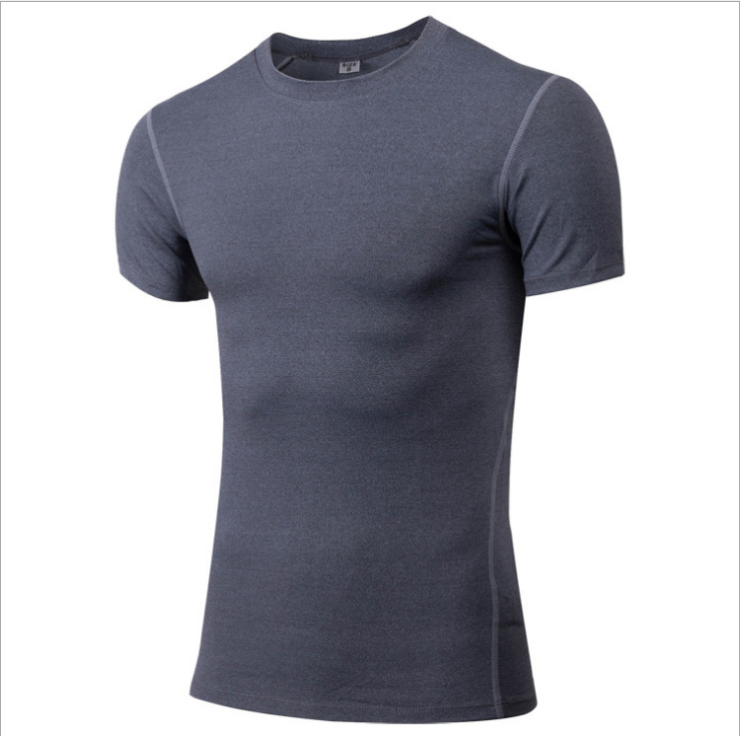 T-shirt de Compression Athlétique à Manches Courtes pour Fitness - Grey / 3XL