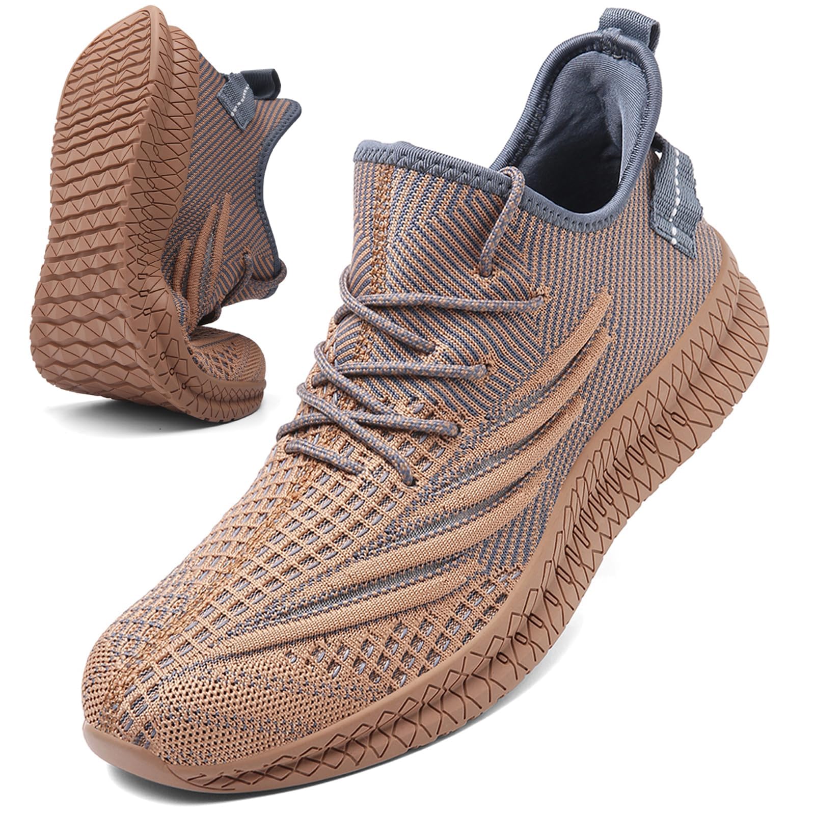 VNANV Chaussures de Marche pour Hommes à Enfiler - Baskets de Course à la Mode - Sandy / 40.5